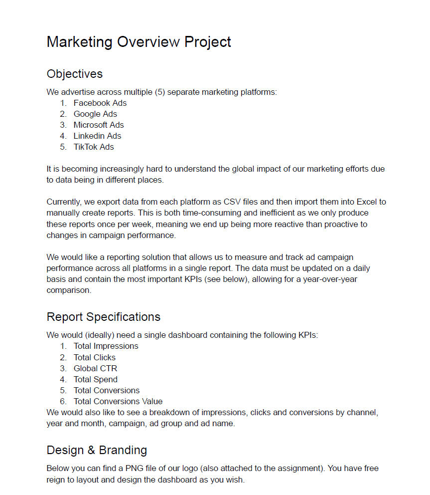 Marketing Project Brief - Pg.1 Marketing Project Brief - Pg.1